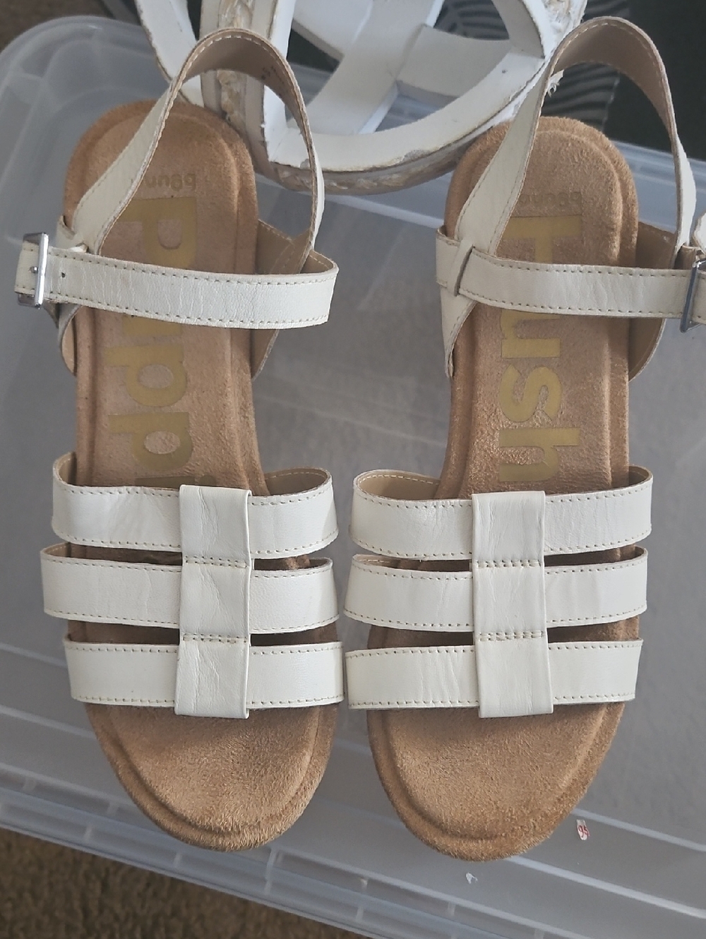 Hush Puppies White Multi-Strap Slingback Sandals